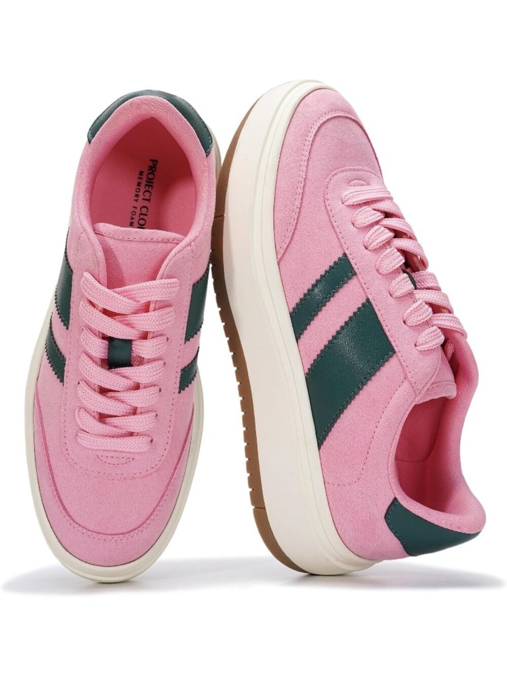 Project Cloud Women's Pink Memory Foam Insole Footwear Platform Sneaker Shoes